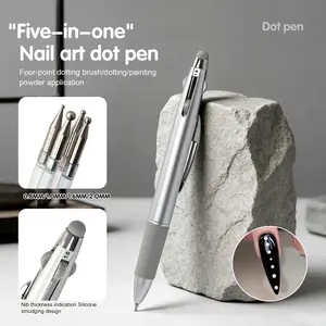 5 In 1 Nail Art Dotting Pen Double Ended Nail Art Dotting Pen Nail Art Tool Suitable for Home DIY and Nail Salons Nail Art Decoration