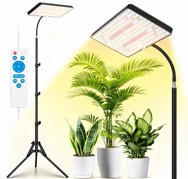 Full Spectrum 286 LEDs Floor Plant Grow Light with Adjustable Tripod Stand, Dimmable Grow Lamp with 4/8/12H Auto Timer & Remote Control, Indoor Growing Light for Houseplants Veg Bloom Hydroponic Greenhouse