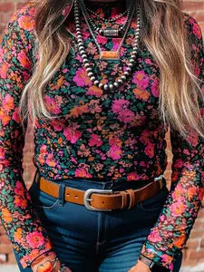 Prett Petals Mesh Top