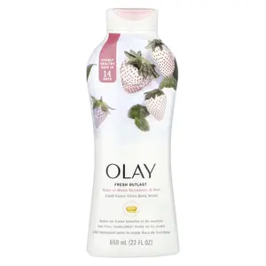 Olay Fresh Outlast Body Wash, White Strawberry & Mint, 22 fl oz (650 ml)