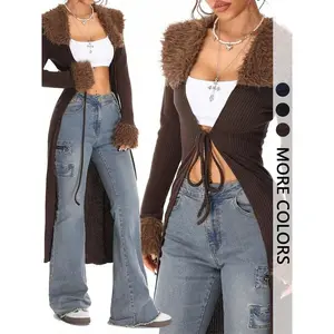 Women's long sleeved knitted cardigan, fashionable retro casual checkered pattern, fitted medium fabric, autumn and winter outdoor knitted sweaterRAIMENTRY