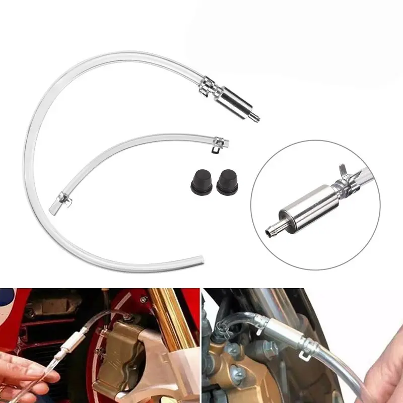 Car Brake Bleeder Hose Kit with One Way Check Valve, Durable Replacement Brake Fluid Bleeder Hoses, Universal Brake Bleeder Tool for Cars, Motorcycles and Bikes-MM1