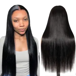 UF Hair Straight Wigs Human Hair 13x6 Lace Front Wigs Human Hair Pre Plucked 180 Density HD Lace Frontal Wigs Human Hair for Women Glueless Wigs Human Hair Natural Black