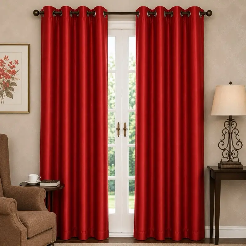 Product Title (Tit): 2PCS Faux Silk Window Curtains 54” x 90” with 8 Grommets – Light Purple Room Darkening Drapes