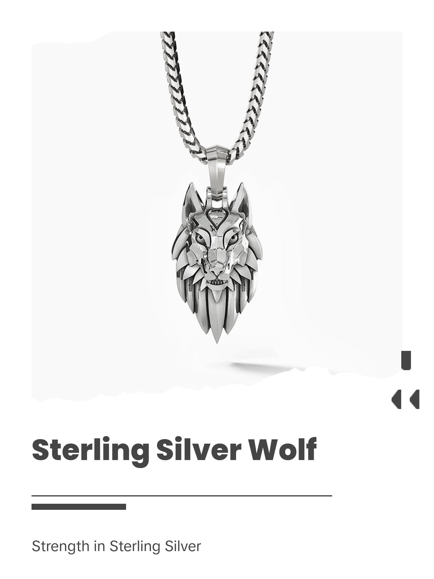 Alpha, Silver Wolf Pendant Alpha, Silver Wolf Pendant