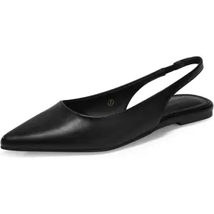 Coutgo Womens Slingback Flats Pointed Closed Toe Ballet Flats Comfortable Slip On Work Dress Shoes