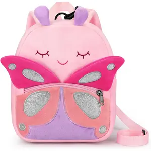 Toddler Backpack for Girls Ages 2-4, 3D Animal Plush Mini Travel Bag with Leash, 10 Inch Cute Cartoon Backpack for Toddlers