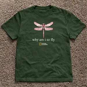 Gildan Men's and Women's T-shirt, National Geographic "Why Am I So Fly" cotton t-shirt, Animal tee, Y2k Unisex Graphic Tees Gothic Grunge Emo Scene Amity Affliction Style Clothes Menswear Womenswear Streetwear