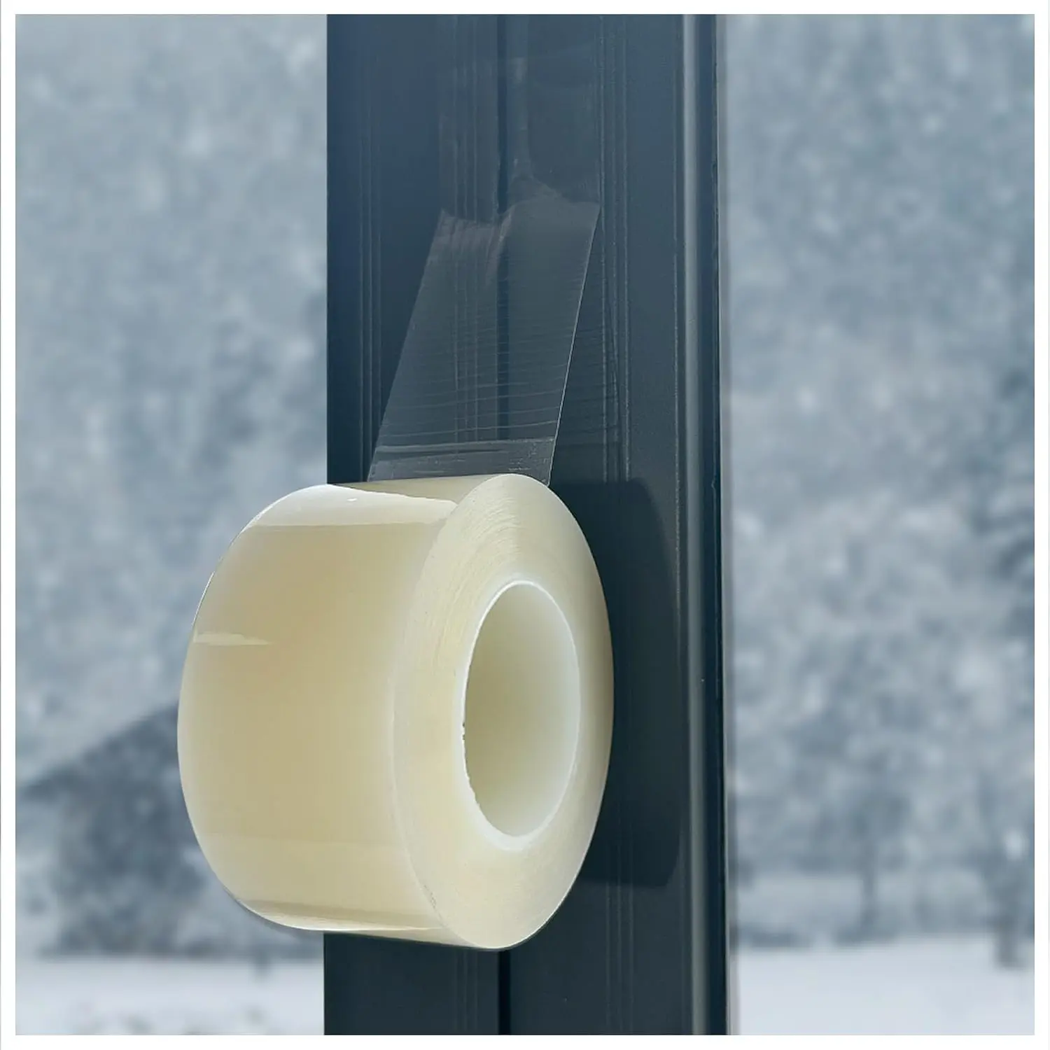 Transparent Window Weather Sealing Tape, 2-Inch x 23 Yards, Window AC Insulation Sealing Film Tape, No Residue, Clear