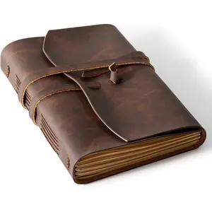 Leather Journal Notebook - Genuine Leather Journals for Writing 260 Pages 5x7.1 Inches Vintage Journal For Man and Women Gifts For Man Artist,Travel Journal,Brown
