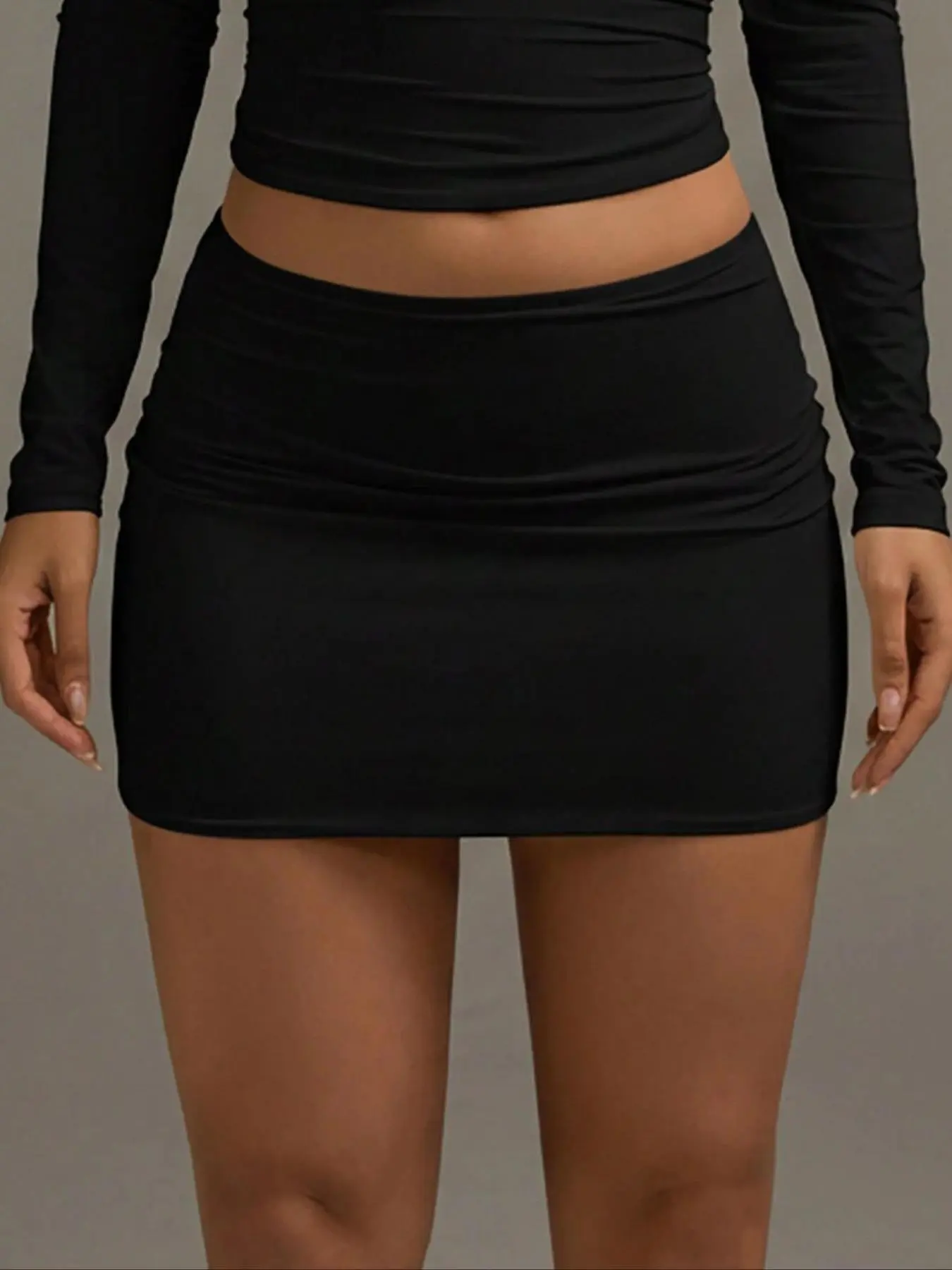 Women's Solid Color Low Waist Mini Skirt, Plain Color Skirt, Slim-Fit Casual Style Bottom, Perfect for Daily Home, Everyday, Festivals, and Vacation