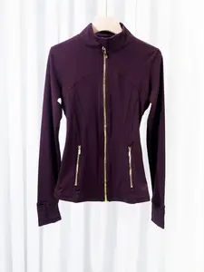 Nyxalulu New Gold Zipper Slim Fit Jacket, Yoga Stand Collar Outerwear, Quick-Dry Sporty Thin Coat, Summer Fashion