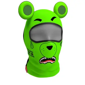 Green Money Bear Ski Mask - Limited Edition, Knitted Construction, 100% Acrylic Fabric, Designed for Warmth and Comfort