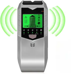 Stud Finder Wall Scanner, 5 in 1 Stud Detector with Smart Microprocessor Chip and HD LCD Display, Beam Finders for Center and Edge of Wood, AC Wire, Joist, Metal and Pipe, Tool Gift, Silver