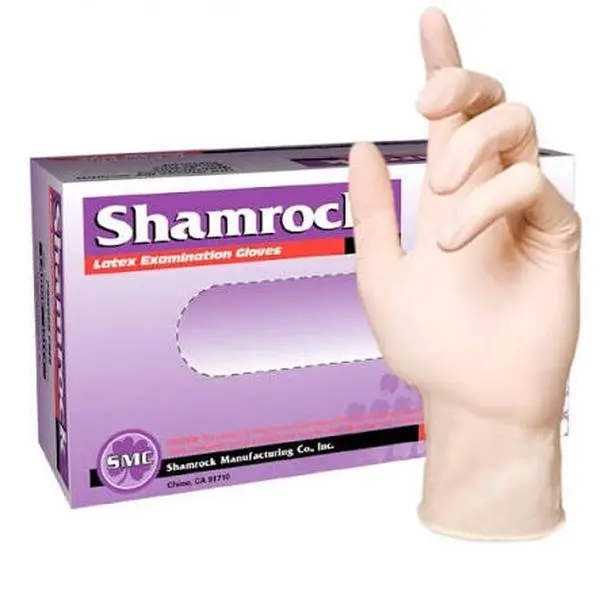 Shamrock Latex Powder-Free Exam Gloves Size XS S M L XL for Medical Use