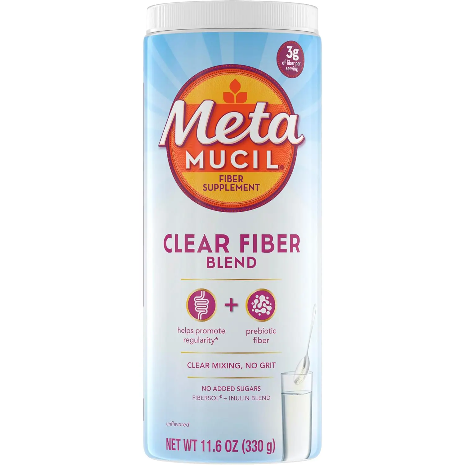 Fiber Supplement Unflavored Clear Mixing Powder No Grit No Sugar Added Plant Based Prebiotic Fiber Daily Digestive Health