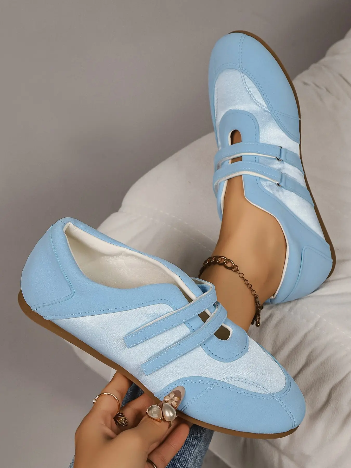 Women's Mary Jane Round Toe Ballet Sneakers, New Trendy Classic Soft Sole Flat Shoes, Casual Training Board Shoes, Spring & Fall Fashion, Chic Ballet Flats
