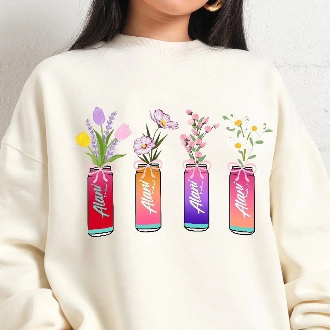 Alani Nu Pink Sweatshirt, Alani Lover Coquette, Summer Outfits, Energy Boost, Casual Unisex Pullover for Daily Wear, Trendy Alani Energy Top Womenswear Hoodie L