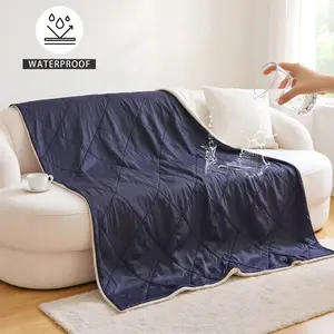 Waterproof Blanket for Bed, Couch, Sofa, Soft and Skin-friendly, Multi-functional Couple Blanket Pet Blanket, Double-sided Reversible, Suitable for All Seasons, Suitable for Bedroom, Living Room and Outdoor, Lightweight Blanket