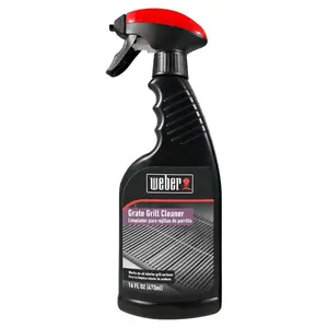 Weber 16 oz. Grate Grill Cleaner,grill grate cleaner,bbq grill cleaner,burnt-on residue remover,grease and grime remover,easy spray,gas grill safe,charcoal grill safe,smoker cleaner,oven cleaner,microwave cleaner,non-flammable,non-corrosive,phosphate free