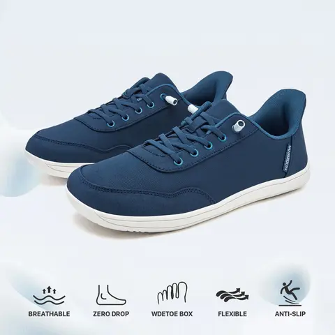 HOBIBEAR Women's Casual Low Top Hands-Free Slip-On Canvas Shoes for Women - Wide Square Toe Box, Breathable Minimalist Barefoot Fit, Flat Rubber Sole, Foam-Cushioned Step, Impact-Dispersing 0-Drop Footwear, Cloth Upper, All-Seasons Walking Shoes