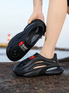 1 Pair Men's Clogs: Hollow Ventilation, Skin-Friendly Upper, Anti-Slip & Wear-Resistant, Summer Beach Creek Casual Shoes, Outdoor Slippers