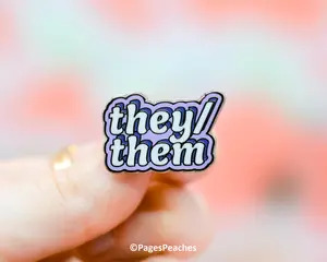 Page's Peaches They/Them Purple Hard Enamel Pin