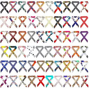 40pcs Women Handbag Head Scarf for Women Hair Purse Scarf Handle Ribbon Satin Head Neckerchief Headband