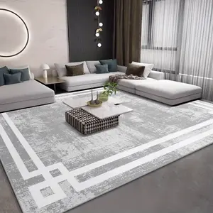Classic Rectangular Border Modern Abstract Rug with HD Pattern, Double - Lock Edge. Machine Washable, Non - Slip. Ideal for Living Room, Bedroom, Kitchen etc. Great for Christmas & Birthday Gifts