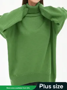 Elegant High-Legged Pullover Long Sleeve Shirt, Comfortable Fit for Women, Perfect for Casual Wear & Daily Use
