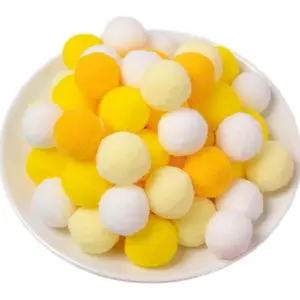 150 Pieces Pom Poms Yellow and White, 1 inch Fuzzy Craft Pompoms, Soft Fluffy Puff Balls for DIY Arts and Bulk Craft Making Decorations Supplies (Yellow Series, 2.5 cm / 25 mm)