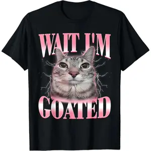 Hilarious Silly Cat Brainrot Meme T Shirt for Men Women and Kids Cotton Fabric Tee