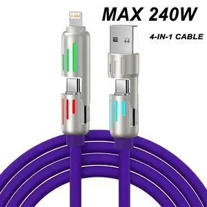 2-In-1 Fast Charging Cable PD 240w, Universal Compatibility for Smart Devices, Durable High-Efficiency Charger, Efficient Data Transfer Line, Smartphone