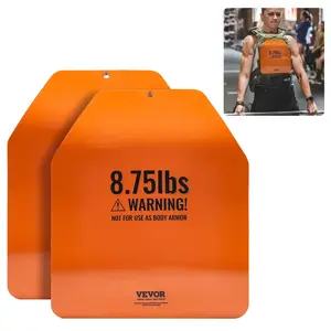 【fathersdaygift】VEVOR Curved Weight Vest Plates, 8.75 LB Pairs, Premium Steel Weighted plates, Contoured Ergonomic Fit – WODs, Additional Weight for Weight Vests, for Strength Training, Running, Heavy Workouts