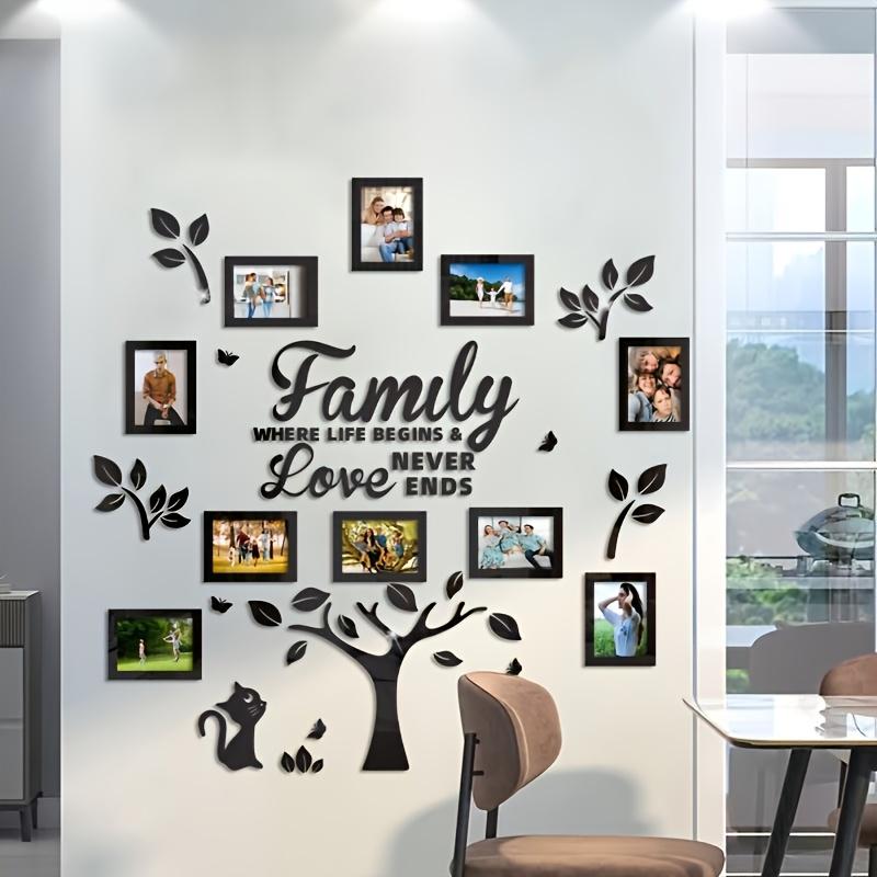 1pcs Acrylic Family Tree Wall Decor Stickers – DIY Acrylic Wall Sticker Photo Frames for Home, Living Room or Any Room. Perfect for Weddings, Mother's Day, Valentine's Day, Thanksgiving, Christmas, Birthdays and Other Occasions