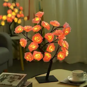 USB-Powered Rose Tree Night Light - Warm Glow Bedroom Lamp, Perfect Valentine's Day Gift & Festive Home Decor
