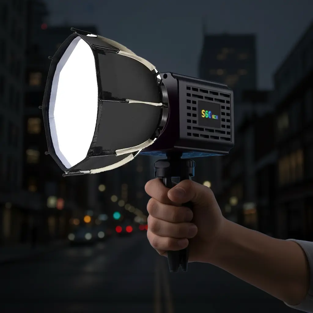 30cm Portable Octagonal Softbox with Mini Grid, Bowens Mount, Quick Release - Camera Lighting Accessory for COB Light, Lighting for Film or Video