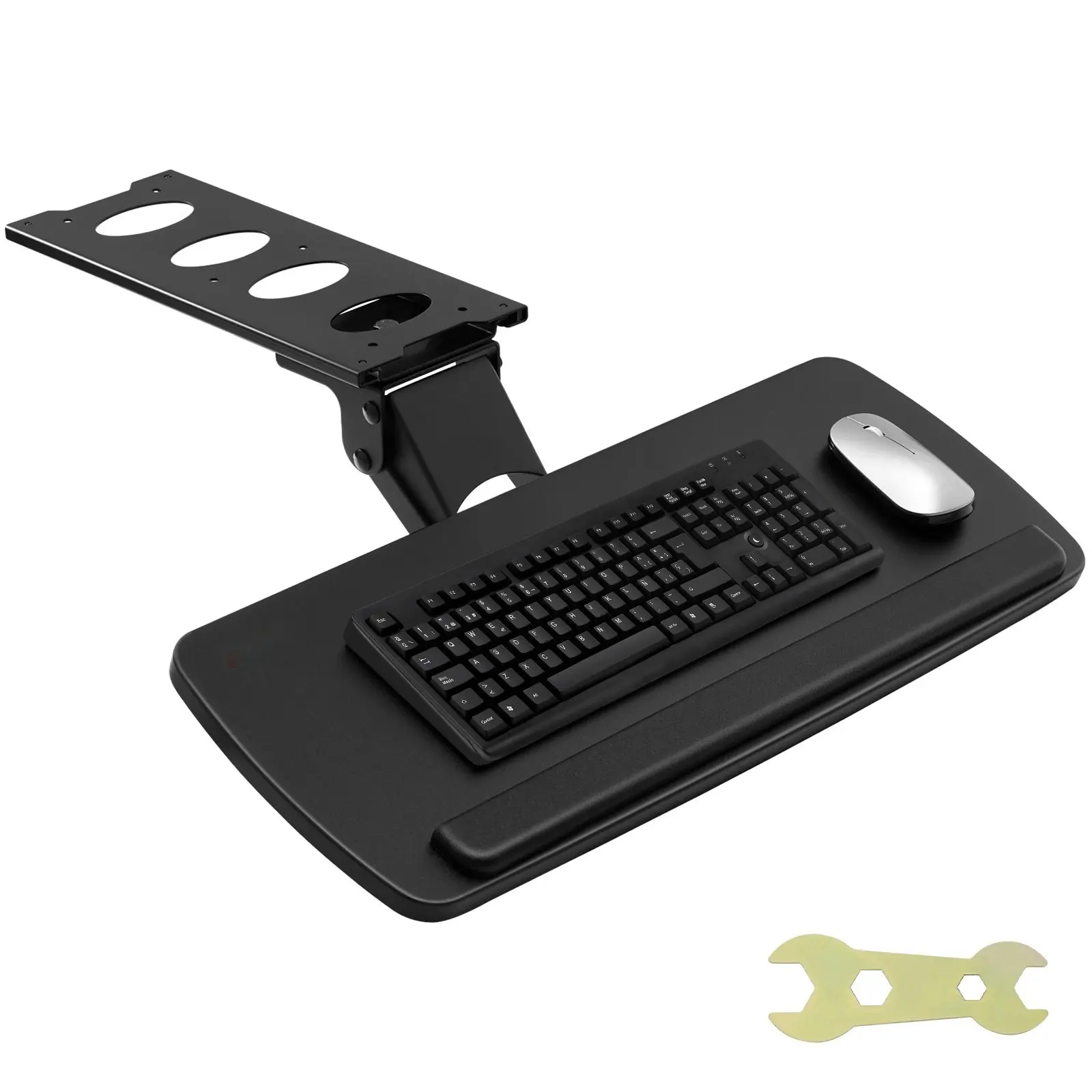 Ergonomic Keyboard Tray Under Desk With Adjustable Height And Tilt Angle, Slide-Out Keyboard Tray 25 X 9.8 Inch, Large Keyboard Holder Under Desk For Comfortable Typing In Home Office And Workstation