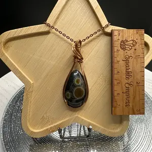 Orbicular Ocean Jasper Hand wired Pendant