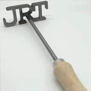 Custom Branding Iron with 3 Letters - Personalized Steak Brander, Leather, Wood