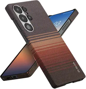 pitaka for S25 Ultra Case 6.9 Inch, Compatible with MagSafe, Slim & Light Samsung Galaxy S25 Ultra Case, 1500D Aramid Fiber Made [Tactile Woven - Sunset]