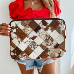 Boho Luxe Laptop Tech Sleeve Computer Bag in Patchwork Design for Stylish Protection