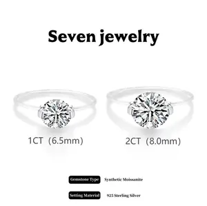1-2CT Moissanite Enhanced Nylon Thread Band vvs Synthetic Moissanite Rings in 925 Sterling Silver Invisible Ring