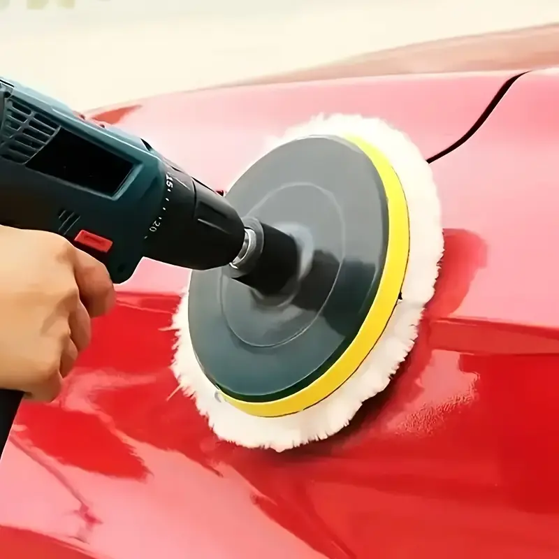 6 Pcs Car Buffer Drill Attachment Set - Car Polisher Tool with Industrial Polisher Grinding Mounted Points, Durable Plastic High-Density Foam Pads, Premium Wool Buffing Wheels - Auto Detailing & Paint Care Kit, Polishing Pad Drill Sets