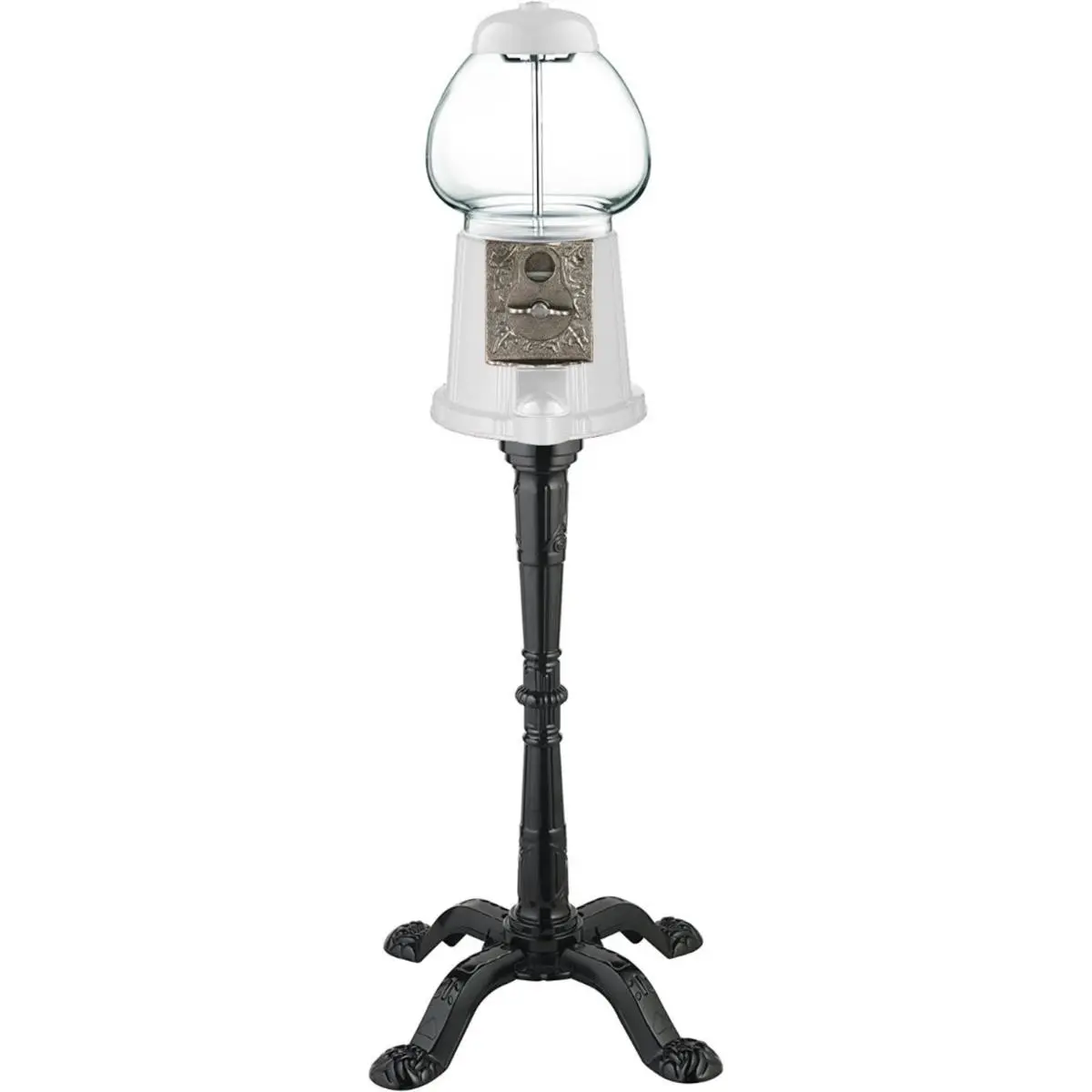 212 MAIN 15-Inch Pure White Classic Metal-Glass Gumball Machine, Antique Look Stand, Free Spin Function, Original King Design, Stylish Commercial-Office Furniture Accessories, Stylish Accessories