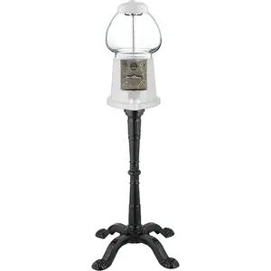 212 MAIN 15-Inch Pure White Classic Metal-Glass Gumball Machine, Antique Look Stand, Free Spin Function, Original King Design, Stylish Commercial-Office Furniture Accessories, Stylish Accessories