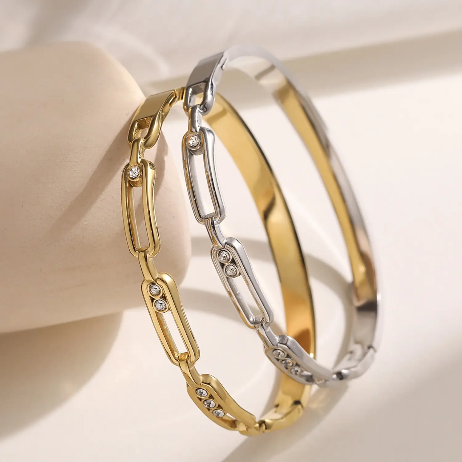 Women's Classic Slidable Stainless Steel High-Quality Bridal Link Bracelet - Chic Sports Wristband for Wedding Gifting, Wholesale Jewelry, Bridal Bracelet, Chic Wristband