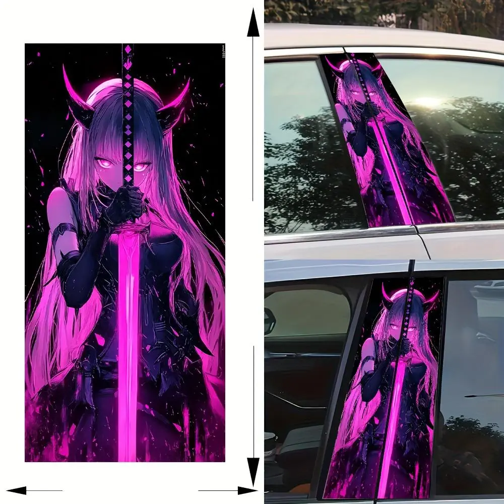 Anime Girl Pattern Car Sticker, Car Decorative Sticker, Car Decal, Waterproof Car Bumper Sticker, Car Window Decal, Windshield Sticker, Car Exterior Decoration Accessories for Car, Laptop, Helmet, Motorcycle, Refrigerator, Car Vehicle Decoration