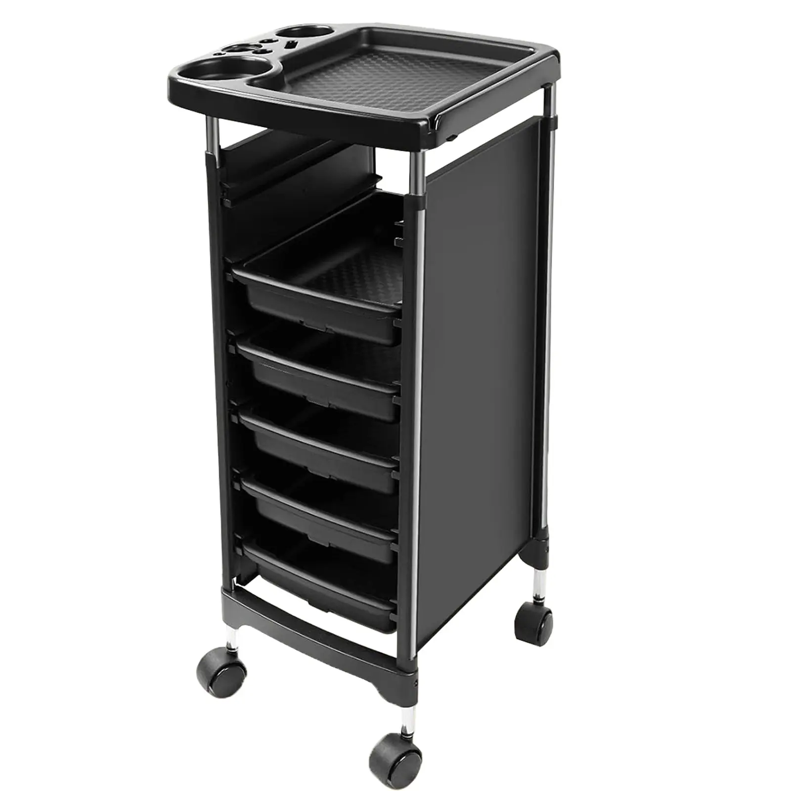 Hair Salon Storage Tool Cart, 5-Layer Salon Cart with Wheels, Space Saving Barber Station Trolley, Rolling Carts for Hair Stylist Barber Storage Trolly for Hairdressing Beauty SPA Tattoo