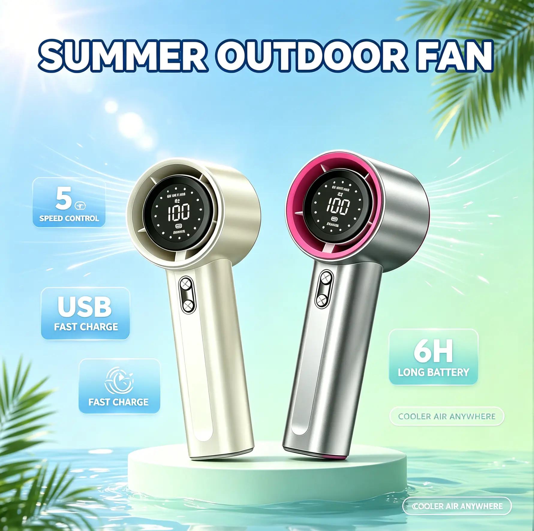 Portable handheld fan is suitable for outdoor usepopular Compact Rechargeable Usb Protection summerwins Mini  handheld cooling fanfan, Multipurpose Handheld Fan, Usb Port